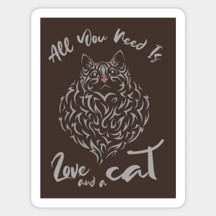 All you need is love and a cat. Sticker